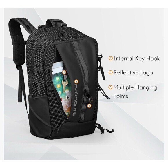 Haimont Travel Hiking Daypack Backpack Laptop H2O 25L Navy Blue Water Resistant - Picture 9 of 10